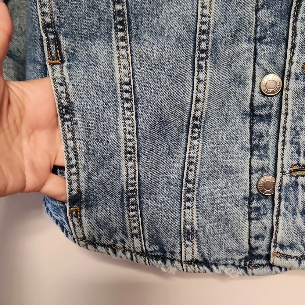 Zara boys denim button-up insulated jacket sz 10
